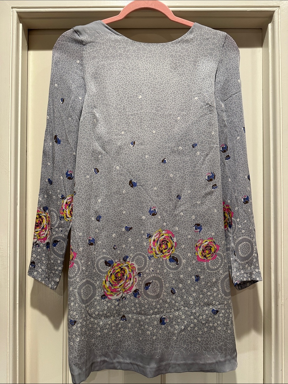 Twinkle by Wenlan Gray Floral-Accent Mini Dress